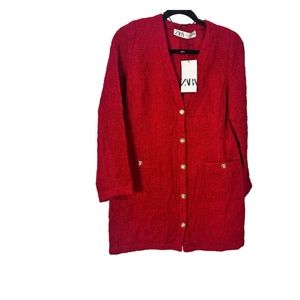 Red ZARA Tweed Dress